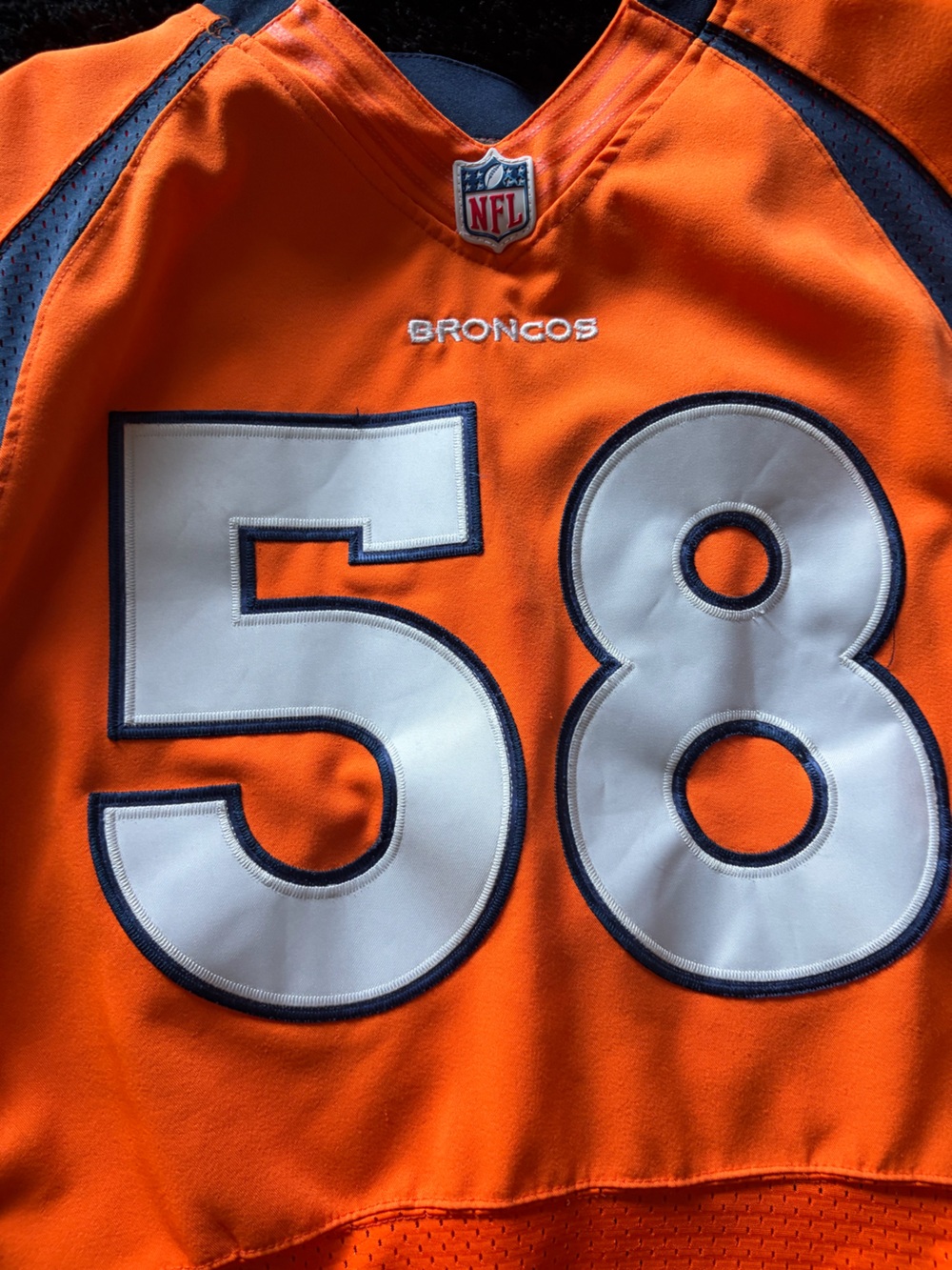 NFL Orange Game Jersey with Navy Trim - Picture 3 of 6